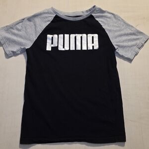Kids Puma Black and Gray Raglan T-Shirt